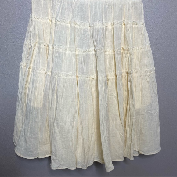 NEW NWT Free People Happy With You Mini Dress Tiered Smocked Ivory Summer Dress - Picture 14 of 15